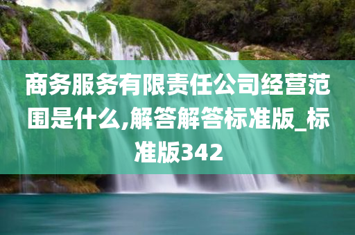 商务服务有限责任公司经营范围是什么,解答解答标准版_标准版342