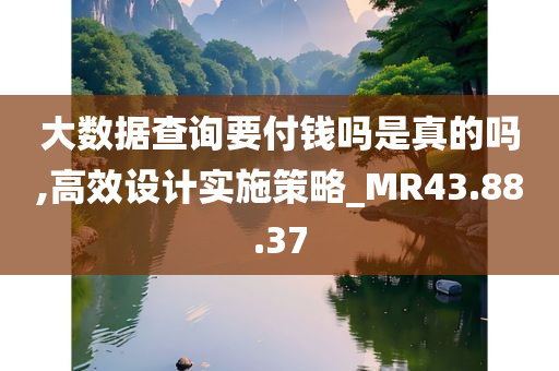 大数据查询要付钱吗是真的吗,高效设计实施策略_MR43.88.37