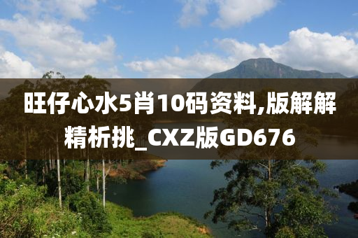 旺仔心水5肖10码资料,版解解精析挑_CXZ版GD676