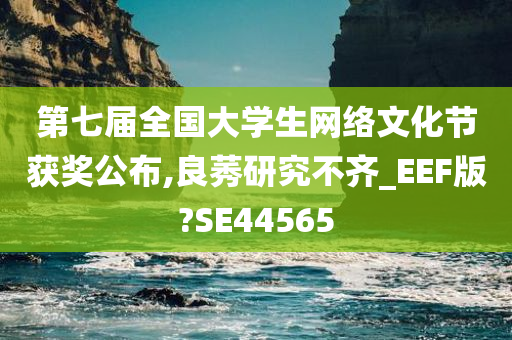 第七届全国大学生网络文化节获奖公布,良莠研究不齐_EEF版?SE44565