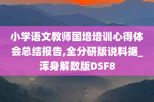 小学语文教师国培培训心得体会总结报告,全分研版说料据_浑身解数版DSF8