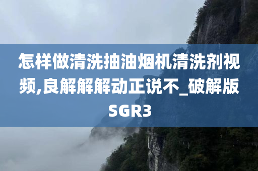 怎样做清洗抽油烟机清洗剂视频,良解解解动正说不_破解版SGR3