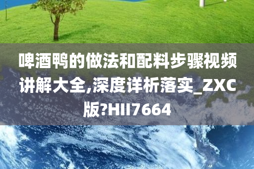 啤酒鸭的做法和配料步骤视频讲解大全,深度详析落实_ZXC版?HII7664