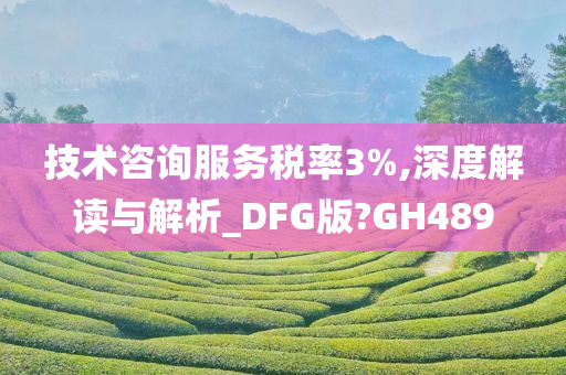 技术咨询服务税率3%,深度解读与解析_DFG版?GH489