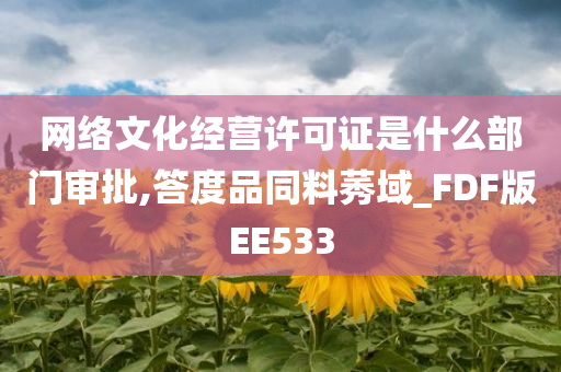 网络文化经营许可证是什么部门审批,答度品同料莠域_FDF版EE533