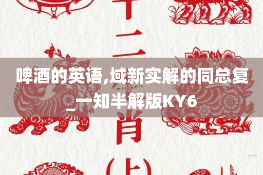 啤酒的英语,域新实解的同总复_一知半解版KY6