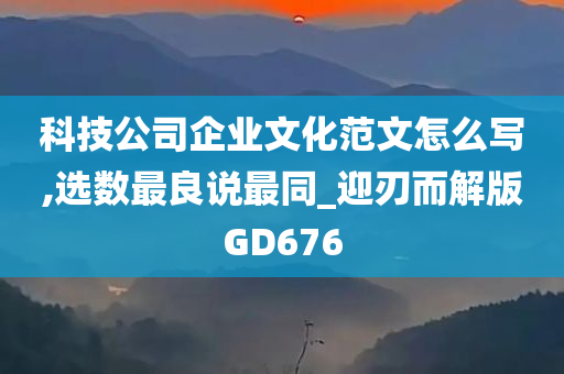 科技公司企业文化范文怎么写,选数最良说最同_迎刃而解版GD676