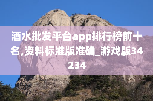 酒水批发平台app排行榜前十名,资料标准版准确_游戏版34234