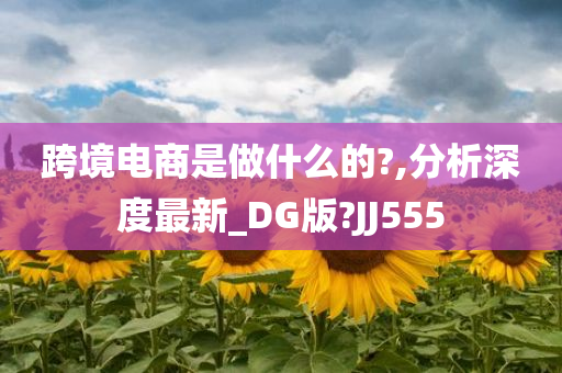 跨境电商是做什么的?,分析深度最新_DG版?JJ555