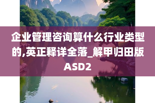 企业管理咨询算什么行业类型的,英正释详全落_解甲归田版ASD2