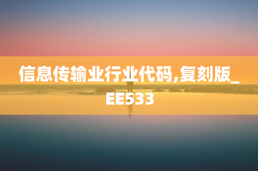 信息传输业行业代码,复刻版_EE533