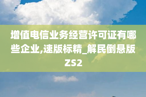 增值电信业务经营许可证有哪些企业,速版标精_解民倒悬版ZS2