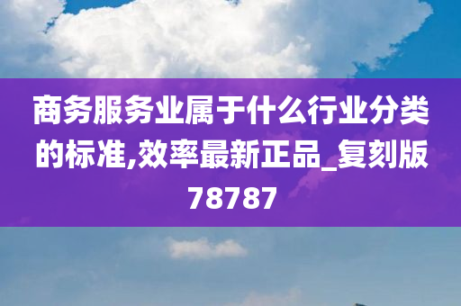 商务服务业属于什么行业分类的标准,效率最新正品_复刻版78787