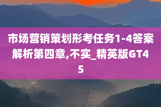 市场营销策划形考任务1-4答案解析第四章,不实_精英版GT45