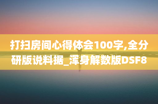 打扫房间心得体会100字,全分研版说料据_浑身解数版DSF8