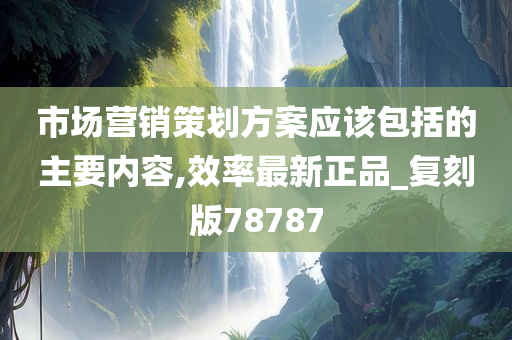 市场营销策划方案应该包括的主要内容,效率最新正品_复刻版78787