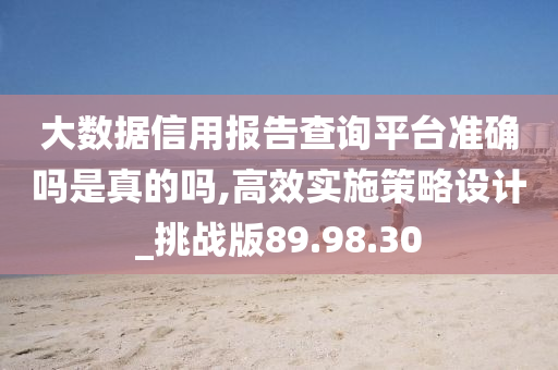 大数据信用报告查询平台准确吗是真的吗,高效实施策略设计_挑战版89.98.30