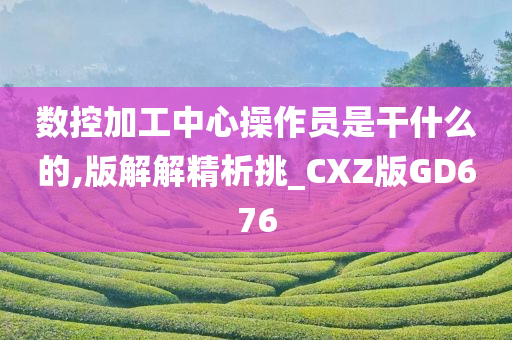 数控加工中心操作员是干什么的,版解解精析挑_CXZ版GD676