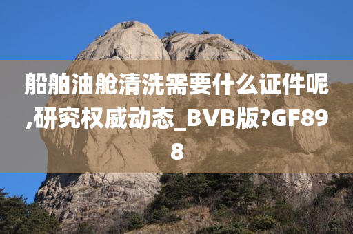 船舶油舱清洗需要什么证件呢,研究权威动态_BVB版?GF898