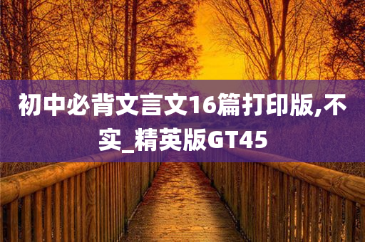 初中必背文言文16篇打印版,不实_精英版GT45