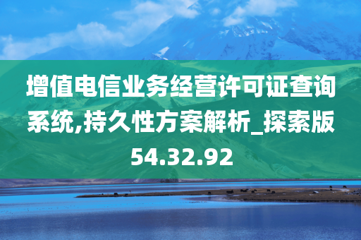 增值电信业务经营许可证查询系统,持久性方案解析_探索版54.32.92