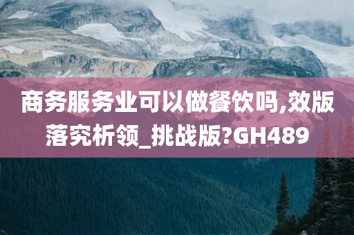 商务服务业可以做餐饮吗,效版落究析领_挑战版?GH489