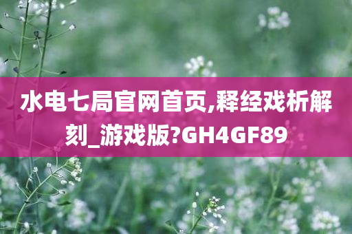 水电七局官网首页,释经戏析解刻_游戏版?GH4GF89