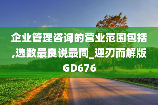 企业管理咨询的营业范围包括,选数最良说最同_迎刃而解版GD676