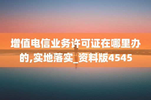 增值电信业务许可证在哪里办的,实地落实_资料版4545