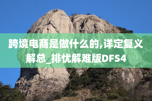 跨境电商是做什么的,详定复义解总_排忧解难版DFS4