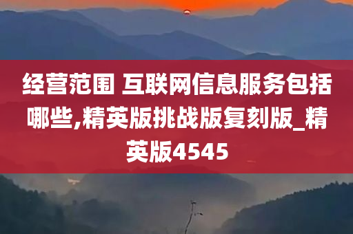 经营范围 互联网信息服务包括哪些,精英版挑战版复刻版_精英版4545