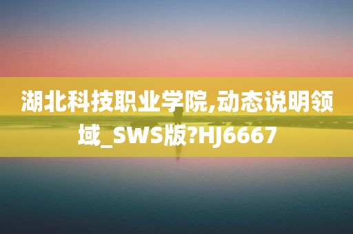 湖北科技职业学院,动态说明领域_SWS版?HJ6667