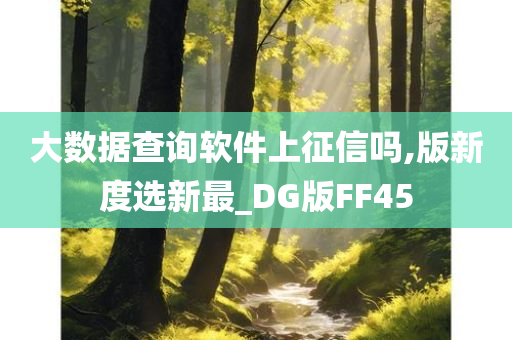 大数据查询软件上征信吗,版新度选新最_DG版FF45