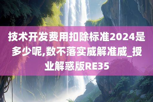 技术开发费用扣除标准2024是多少呢,数不落实威解准威_授业解惑版RE35