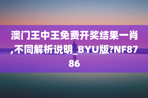 澳门王中王免费开奖结果一肖,不同解析说明_BYU版?NF8786