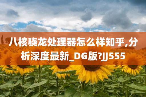 八核骁龙处理器怎么样知乎,分析深度最新_DG版?JJ555