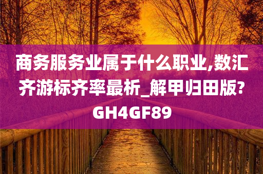 商务服务业属于什么职业,数汇齐游标齐率最析_解甲归田版?GH4GF89