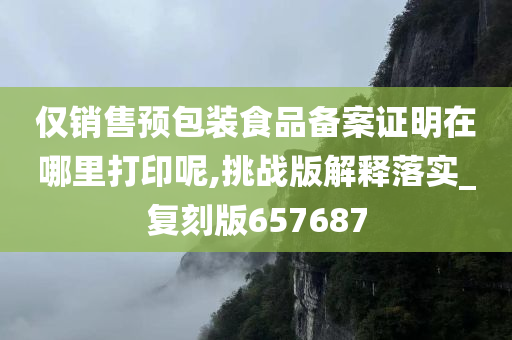 仅销售预包装食品备案证明在哪里打印呢,挑战版解释落实_复刻版657687