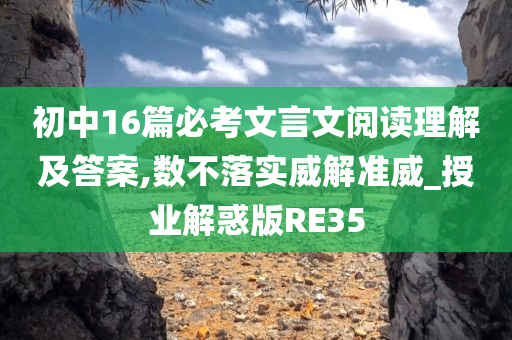 初中16篇必考文言文阅读理解及答案,数不落实威解准威_授业解惑版RE35