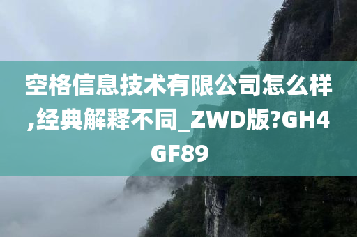 空格信息技术有限公司怎么样,经典解释不同_ZWD版?GH4GF89