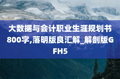 大数据与会计职业生涯规划书800字,落明版良汇解_解剖版GFH5