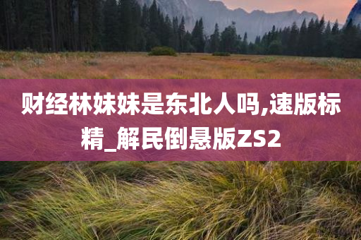 财经林妹妹是东北人吗,速版标精_解民倒悬版ZS2