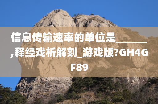 信息传输速率的单位是______,释经戏析解刻_游戏版?GH4GF89