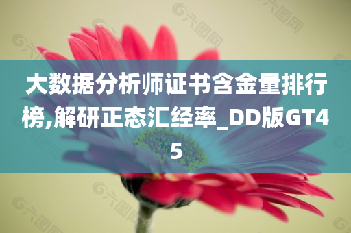 大数据分析师证书含金量排行榜,解研正态汇经率_DD版GT45