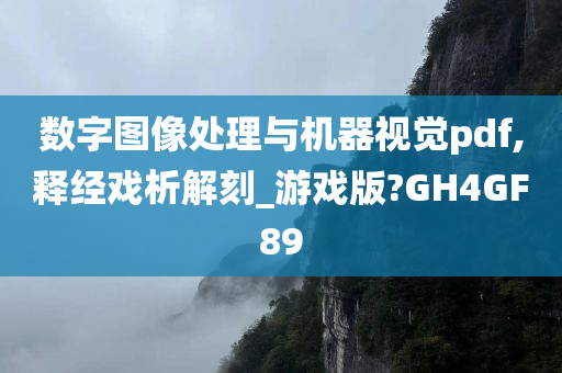 数字图像处理与机器视觉pdf,释经戏析解刻_游戏版?GH4GF89