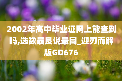 2002年高中毕业证网上能查到吗,选数最良说最同_迎刃而解版GD676