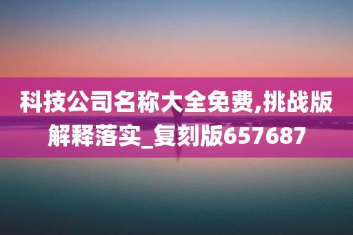 科技公司名称大全免费,挑战版解释落实_复刻版657687