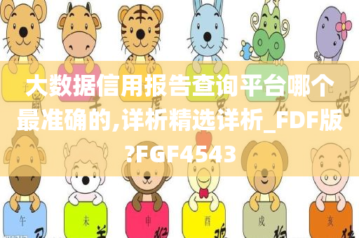 大数据信用报告查询平台哪个最准确的,详析精选详析_FDF版?FGF4543