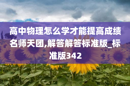 高中物理怎么学才能提高成绩名师天团,解答解答标准版_标准版342