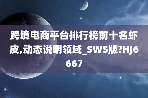 跨境电商平台排行榜前十名虾皮,动态说明领域_SWS版?HJ6667